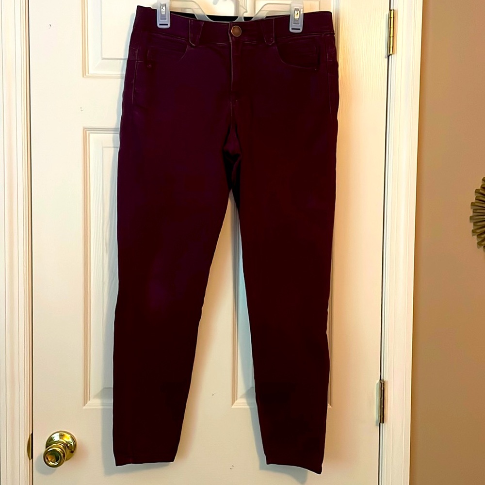 Ab Solution stretch waist, color is plum/burgundy